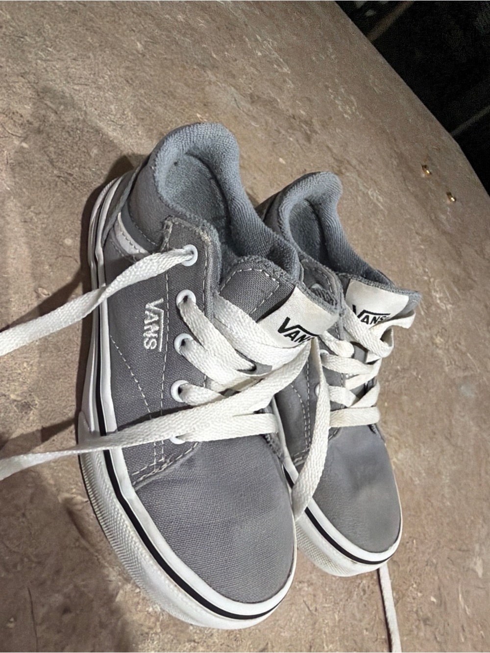 Vans Gray Canvas Low Top Lace-Up Sneakers Size 12 Toddler / Youth Kids